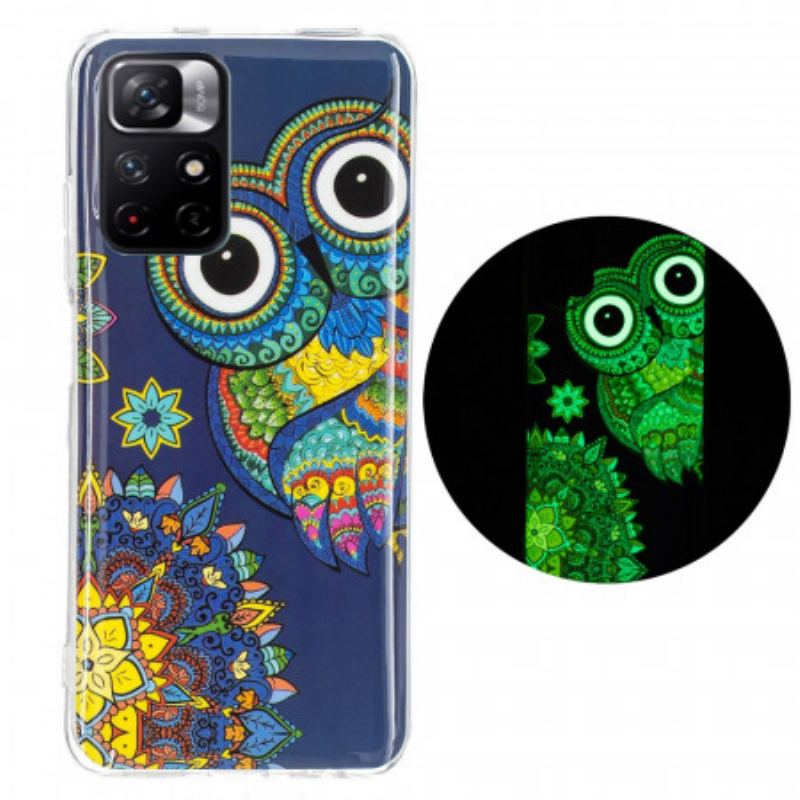 Cover Xiaomi Redmi Note 11 Pro Plus 5G Fluorescerende Ugle Mandala