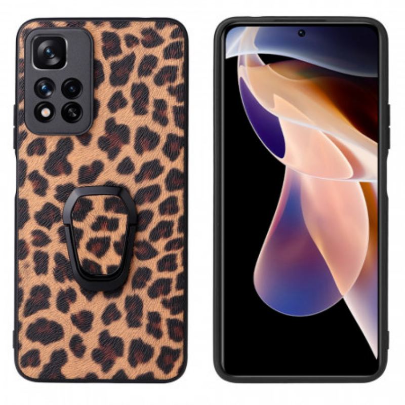 Cover Xiaomi Redmi Note 11 Pro Plus 5G Leopard Stil Ring-støtte