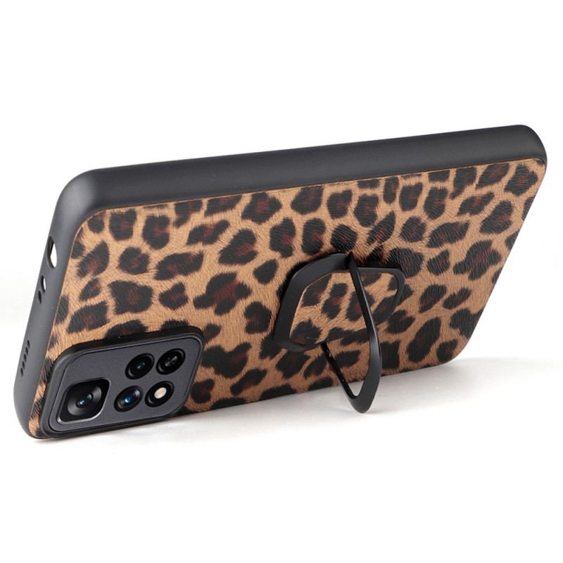 Cover Xiaomi Redmi Note 11 Pro Plus 5G Leopard Stil Ring-støtte