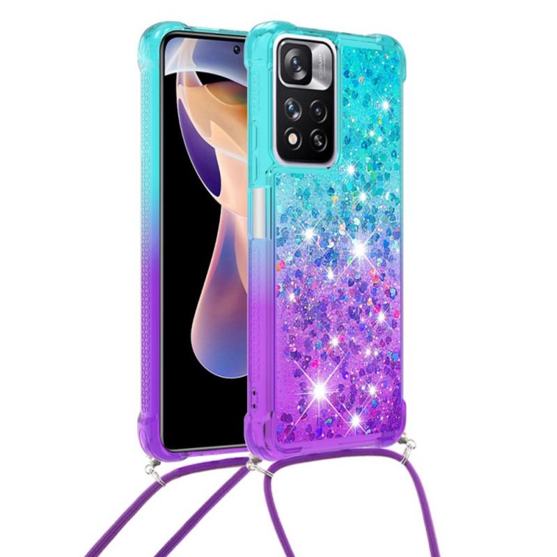 Cover Xiaomi Redmi Note 11 Pro Plus 5G Med Snor Glitter Silikonesnor