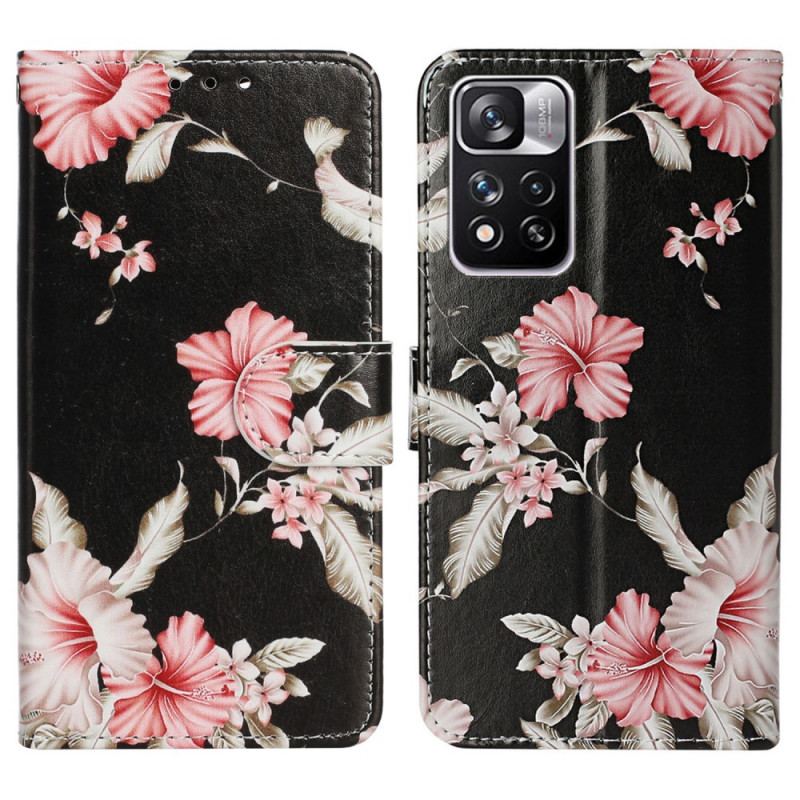 Flip Cover Xiaomi Redmi Note 11 Pro Plus 5G Blomsterstilen