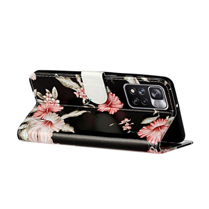 Flip Cover Xiaomi Redmi Note 11 Pro Plus 5G Blomsterstilen