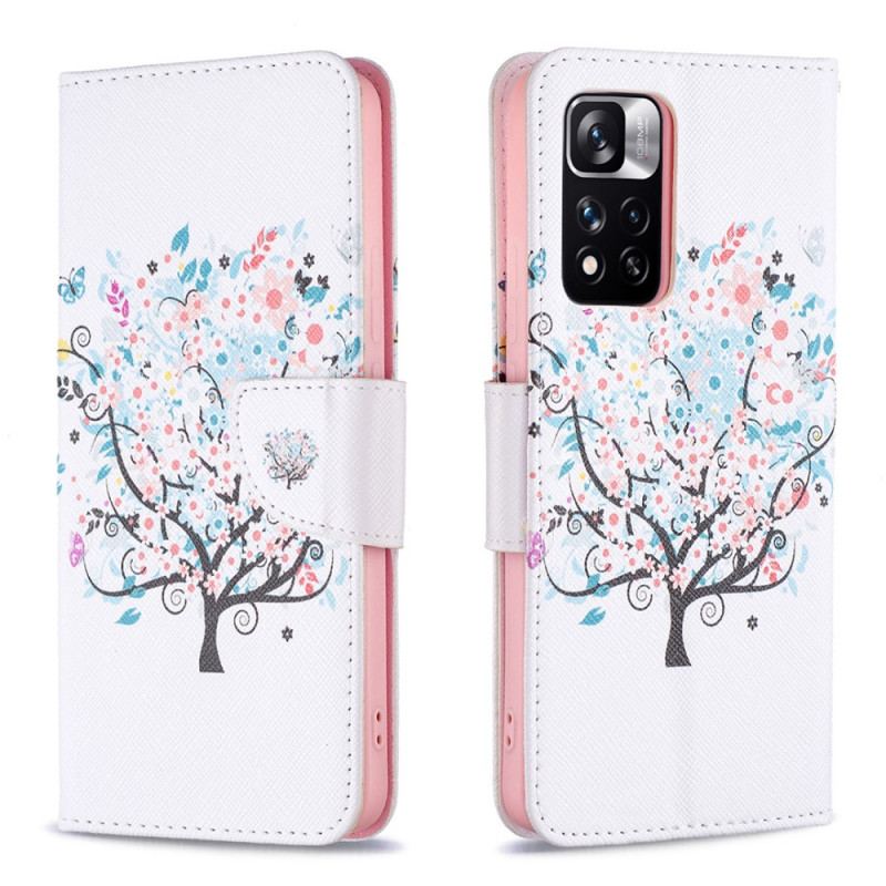 Flip Cover Xiaomi Redmi Note 11 Pro Plus 5G Blomstret Træ