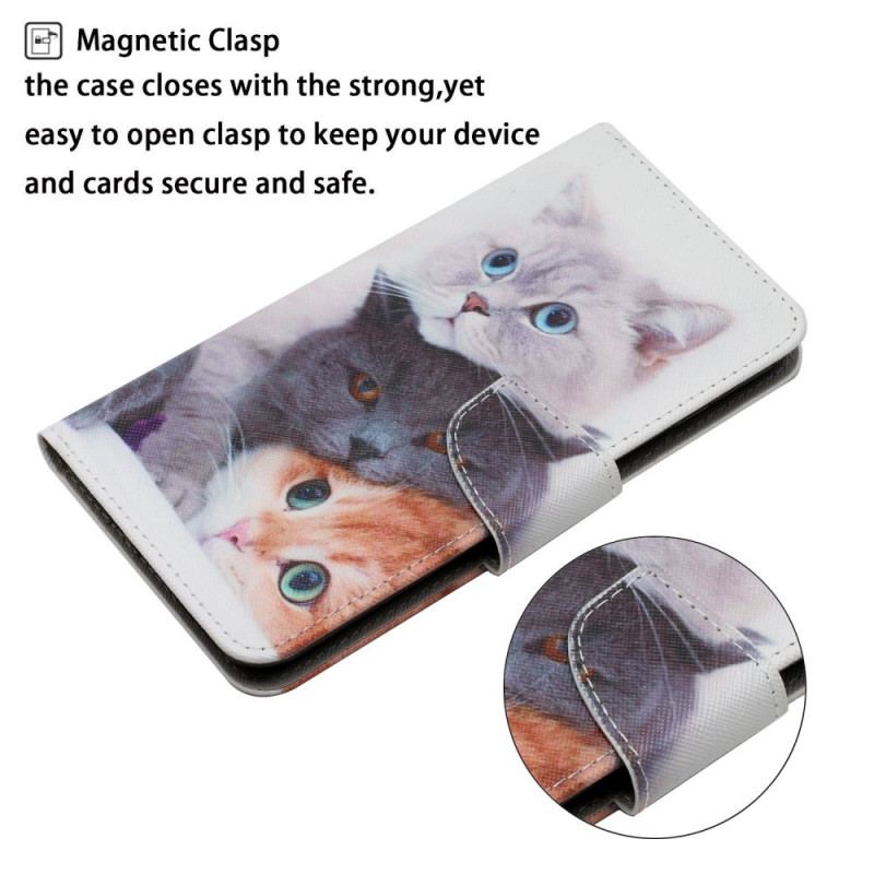 Flip Cover Xiaomi Redmi Note 11 Pro Plus 5G Bunke Af Lanyard Cats