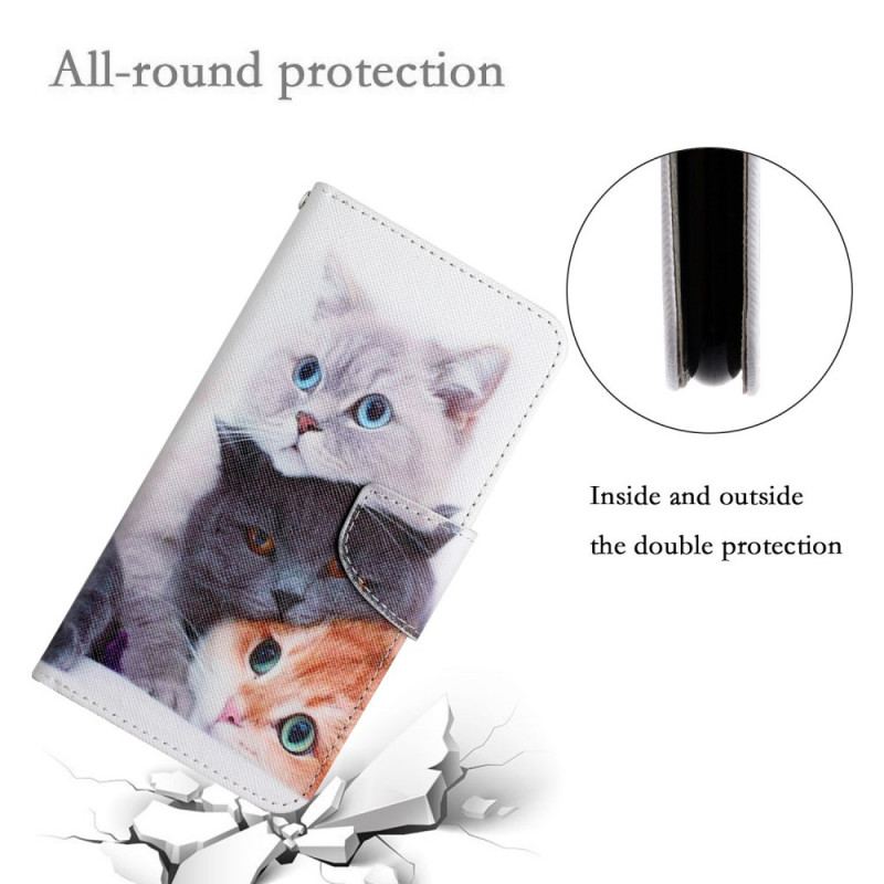 Flip Cover Xiaomi Redmi Note 11 Pro Plus 5G Bunke Af Lanyard Cats