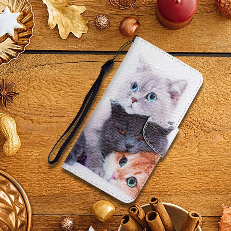 Flip Cover Xiaomi Redmi Note 11 Pro Plus 5G Bunke Af Lanyard Cats