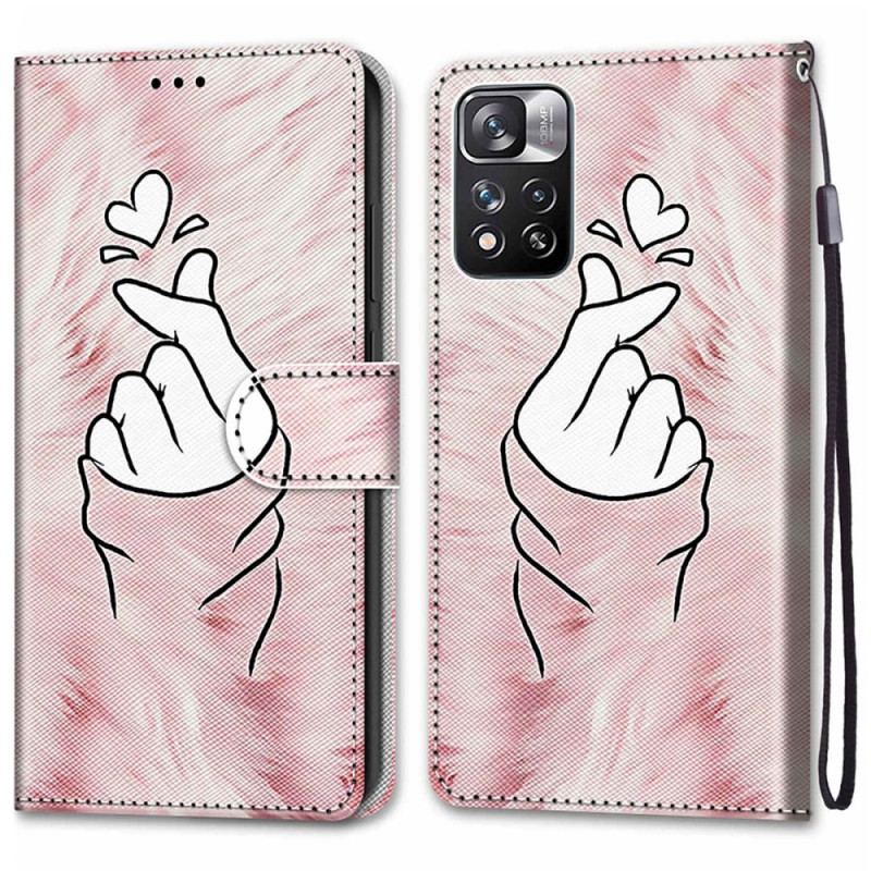 Flip Cover Xiaomi Redmi Note 11 Pro Plus 5G Finger Hjerte