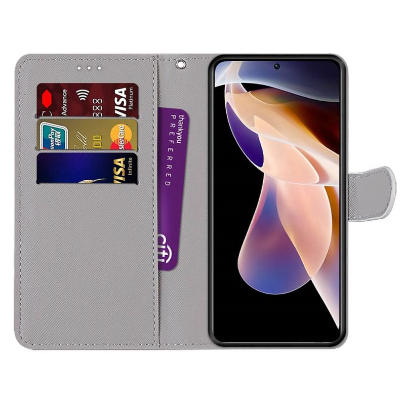 Flip Cover Xiaomi Redmi Note 11 Pro Plus 5G Med Snor Lanyard Landskab