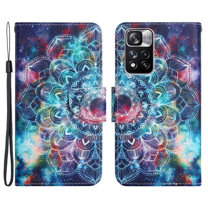 Flip Cover Xiaomi Redmi Note 11 Pro Plus 5G Med Snor Prangende Strappy Mandala