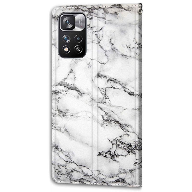 Flip Cover Xiaomi Redmi Note 11 Pro Plus 5G Med Snor Strappy Marble Elegance