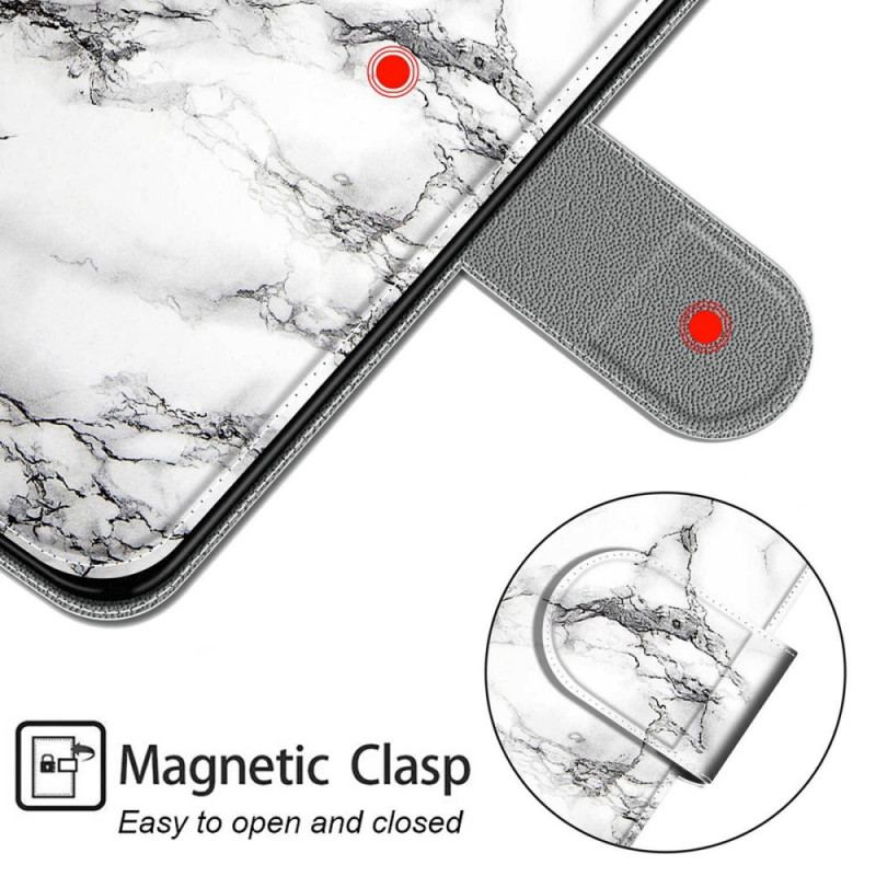 Flip Cover Xiaomi Redmi Note 11 Pro Plus 5G Med Snor Strappy Marble Elegance