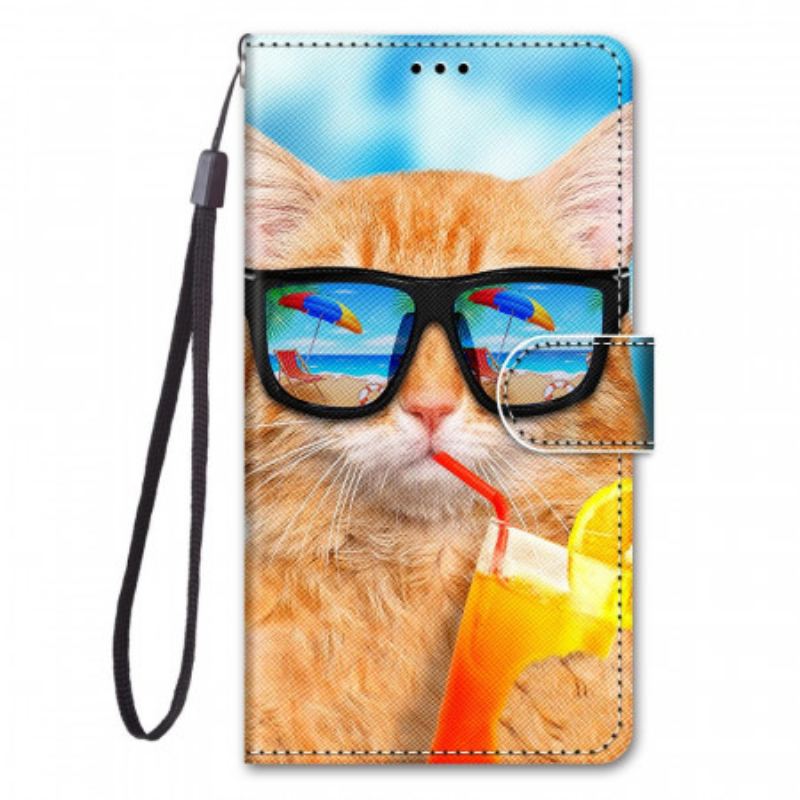 Flip Cover Xiaomi Redmi Note 11 Pro Plus 5G Med Snor Strappy Star Cat