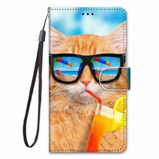 Flip Cover Xiaomi Redmi Note 11 Pro Plus 5G Med Snor Strappy Star Cat