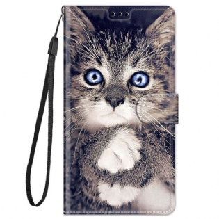 Flip Cover Xiaomi Redmi Note 11 Pro Plus 5G Med Snor Thong Cat Fan