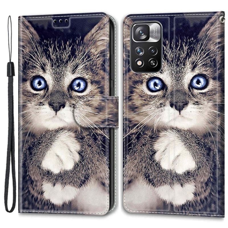 Flip Cover Xiaomi Redmi Note 11 Pro Plus 5G Med Snor Thong Cat Fan