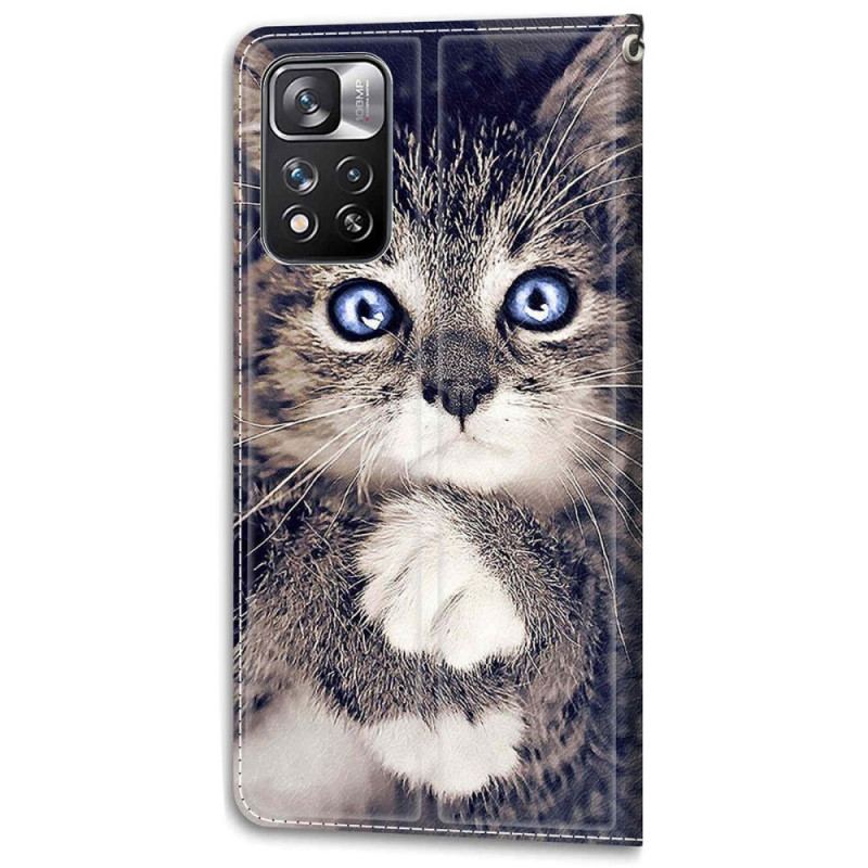 Flip Cover Xiaomi Redmi Note 11 Pro Plus 5G Med Snor Thong Cat Fan