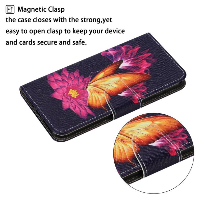 Flip Cover Xiaomi Redmi Note 11 Pro Plus 5G Sommerfugl Og Lotus