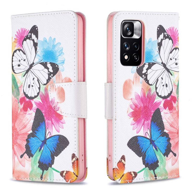 Flip Cover Xiaomi Redmi Note 11 Pro Plus 5G Sommerfugle