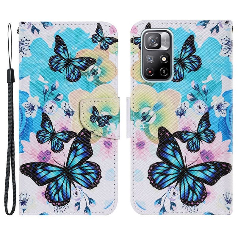 Flip Cover Xiaomi Redmi Note 11 Pro Plus 5G Sommerfugle Og Sommerblomster