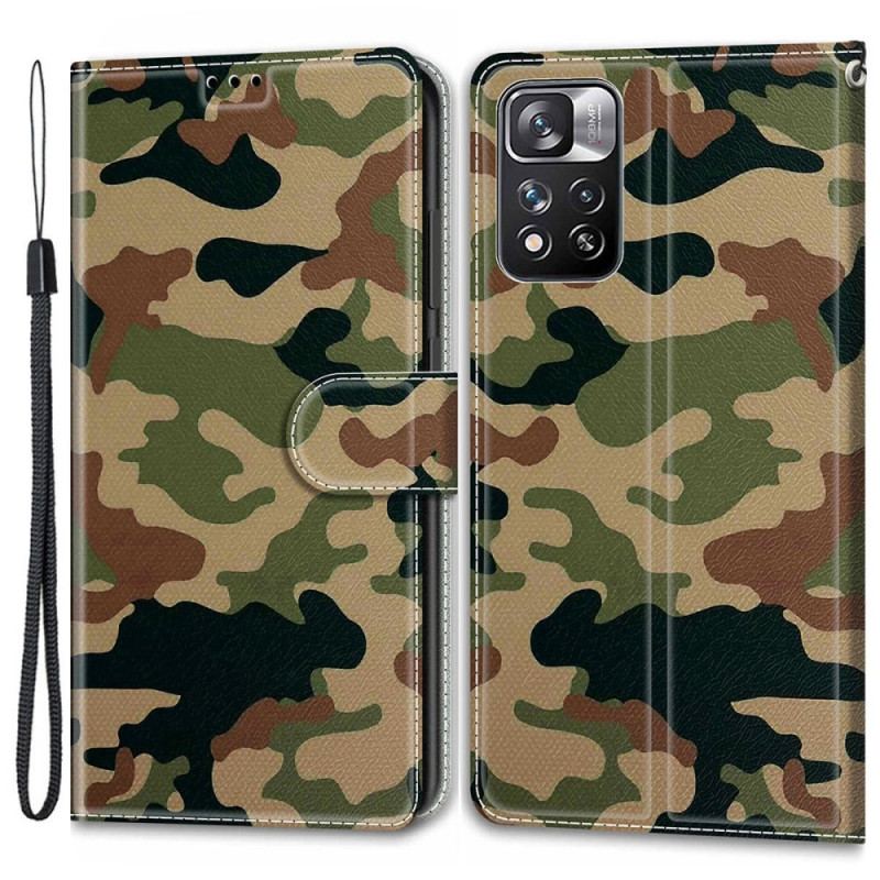 Læder Cover Xiaomi Redmi Note 11 Pro Plus 5G Militær Camouflage