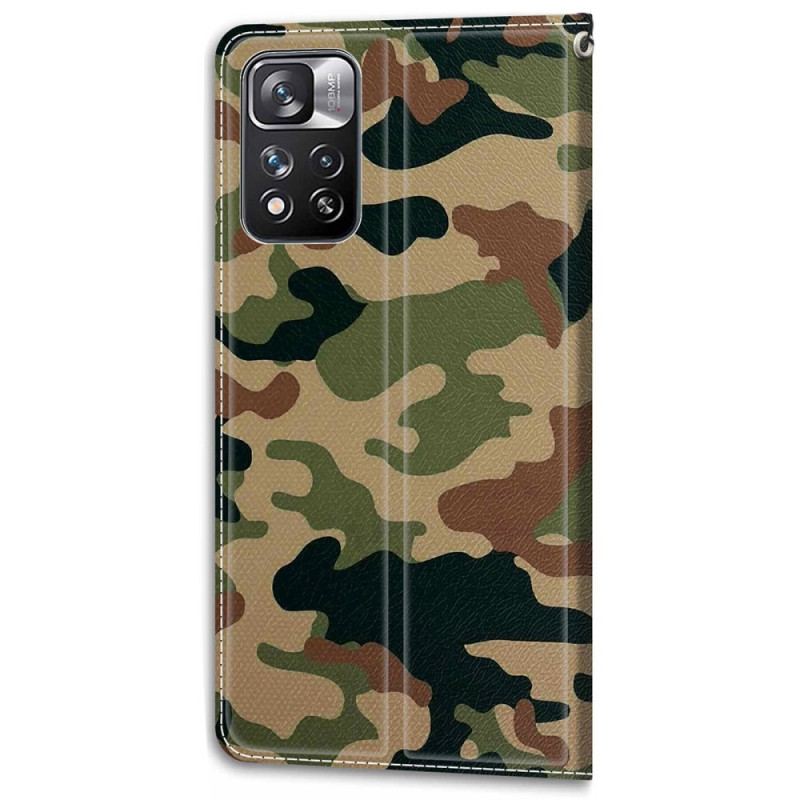 Læder Cover Xiaomi Redmi Note 11 Pro Plus 5G Militær Camouflage