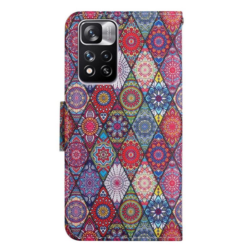 Læder Cover Xiaomi Redmi Note 11 Pro Plus 5G Tapestry Mønster