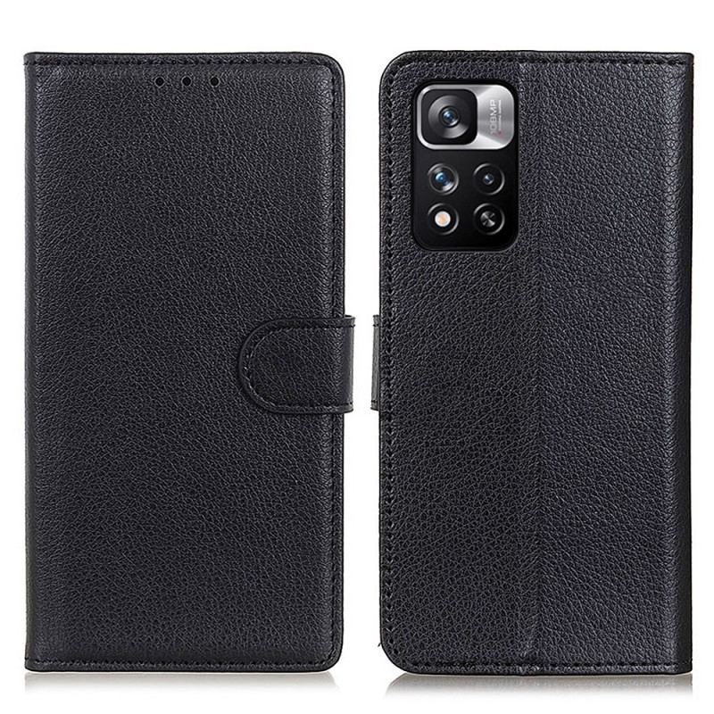 Læder Cover Xiaomi Redmi Note 11 Pro Plus 5G Traditionelt Litchi Læder