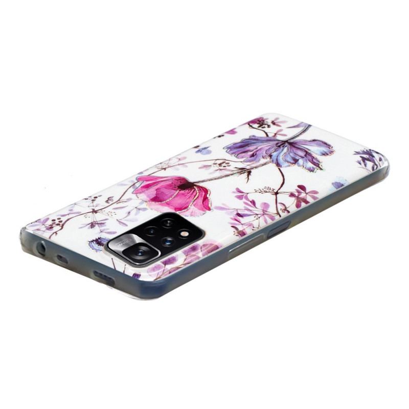 Mobilcover Xiaomi Redmi Note 11 Pro Plus 5G Marmorerede Blomster