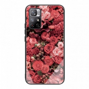 Mobilcover Xiaomi Redmi Note 11 Pro Plus 5G Rose Blomster Hærdet Glas