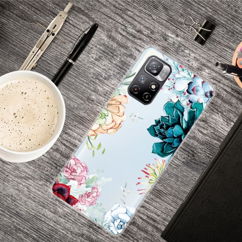 Mobilcover Xiaomi Redmi Note 11 Pro Plus 5G Sømløse Akvarelblomster