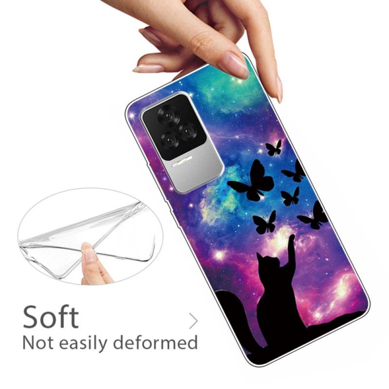 Cover Poco F4 Space Cat Silikone