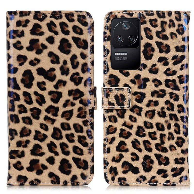 Flip Cover Poco F4 Leopard Hudstil