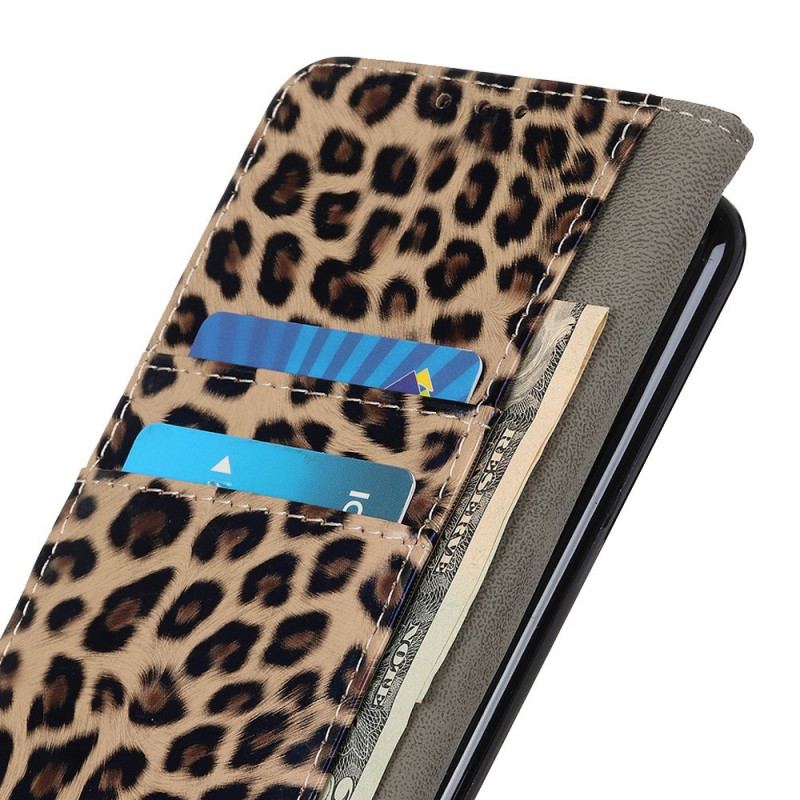 Flip Cover Poco F4 Leopard Hudstil