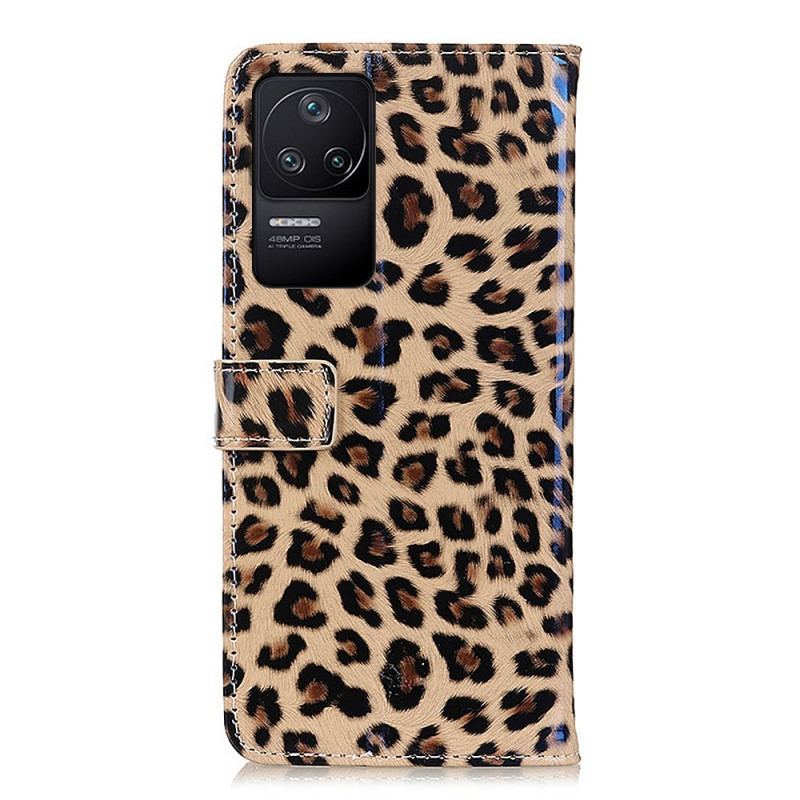 Flip Cover Poco F4 Leopard Hudstil