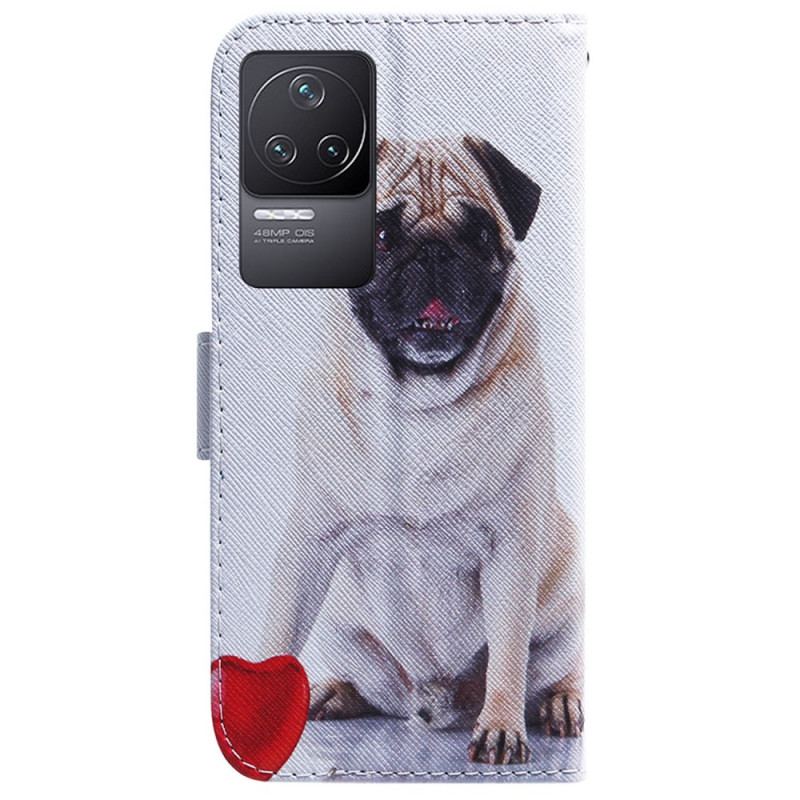 Flip Cover Poco F4 Mops Hund