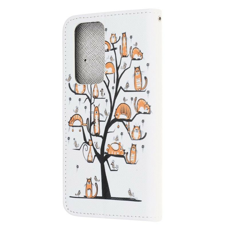 Flip Cover Honor 10X Lite Med Snor Funky Cats Med Rem