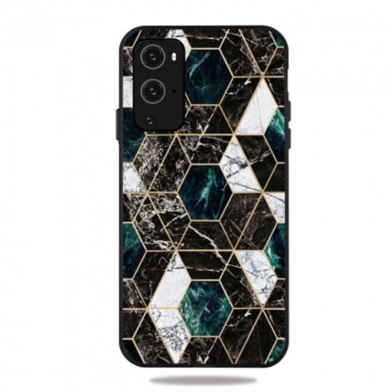 Cover OnePlus 9 Pro Farverig Geometri Marmor