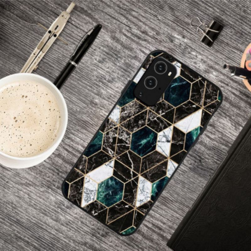 Cover OnePlus 9 Pro Farverig Geometri Marmor