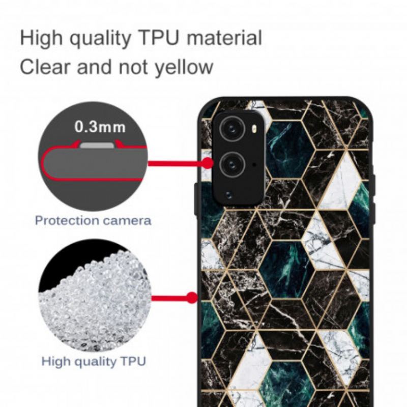 Cover OnePlus 9 Pro Farverig Geometri Marmor