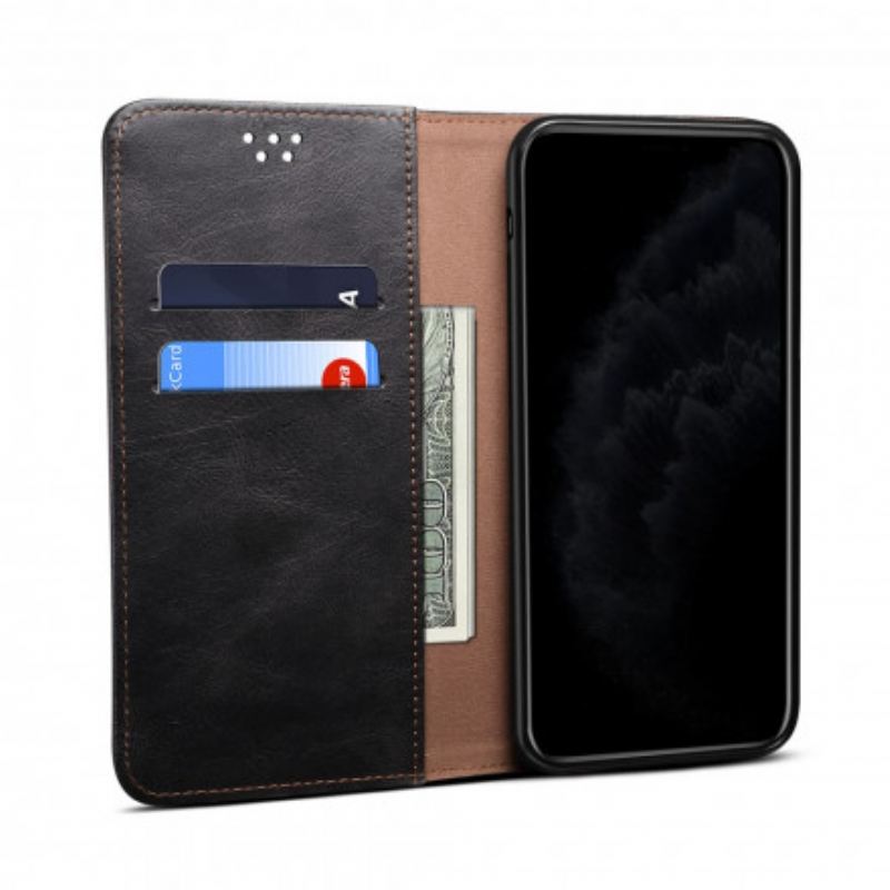 Cover OnePlus 9 Pro Flip Cover Voksbehandlet Kunstlæder