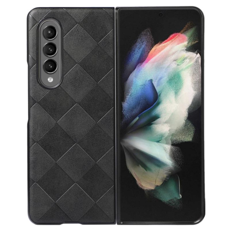 Cover Samsung Galaxy Z Fold 4 Imiteret Læder Ternet Mønster