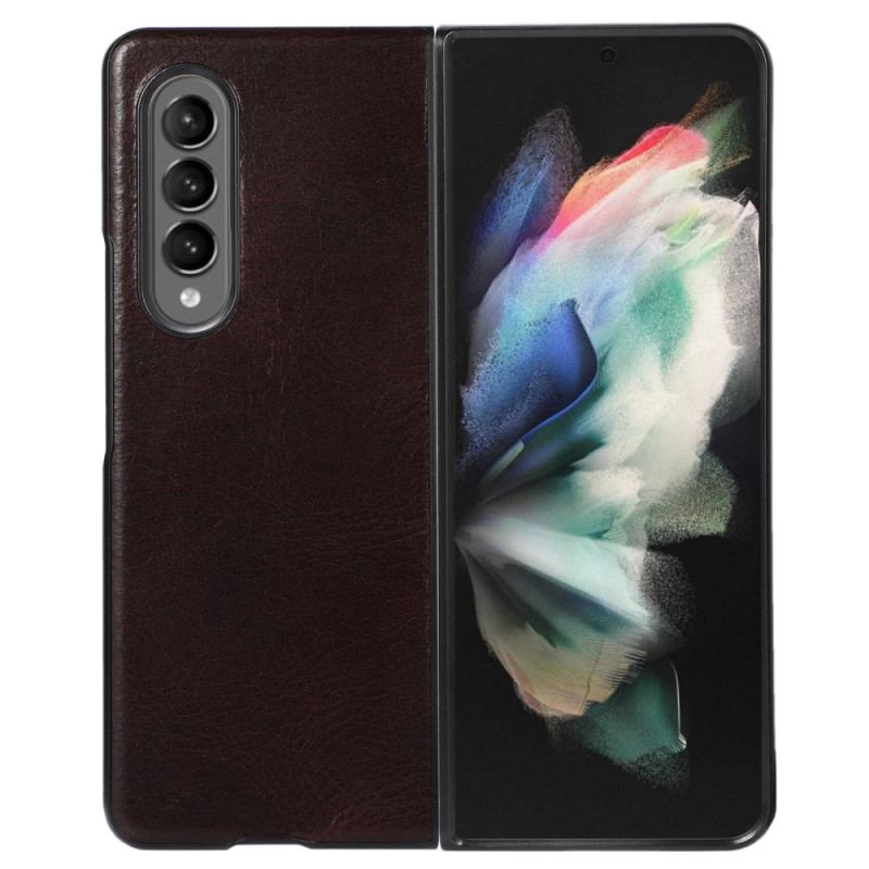 Cover Samsung Galaxy Z Fold 4 Klassisk Ægte Ko Læder