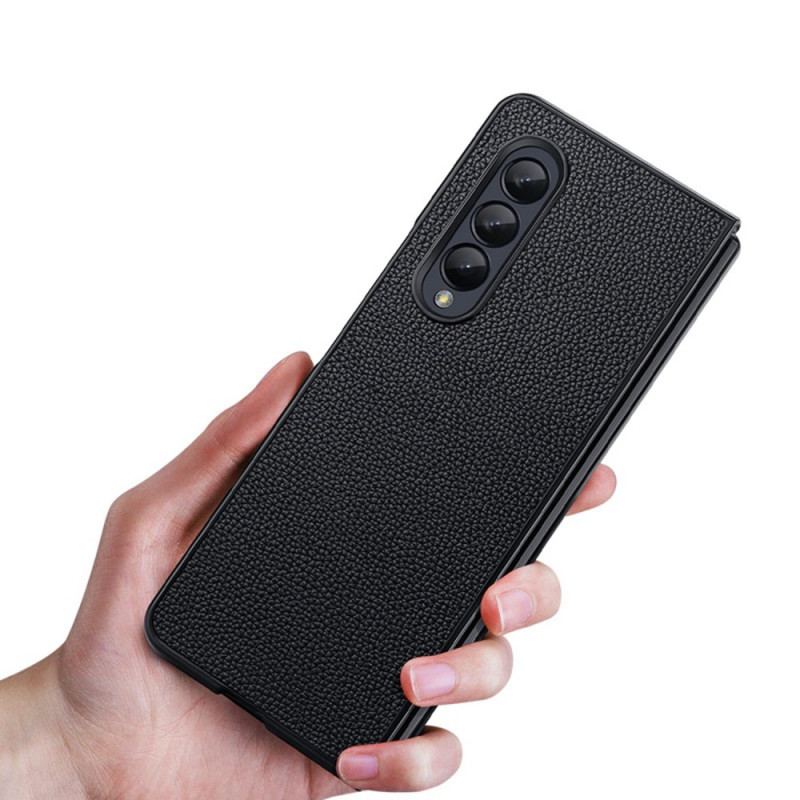 Cover Samsung Galaxy Z Fold 4 Litchi Ægte Læder