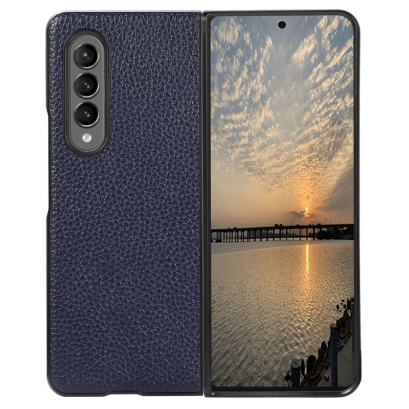 Cover Samsung Galaxy Z Fold 4 Litchi Imiteret Læder Vintage Effekt