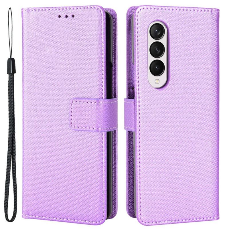 Flip Cover Samsung Galaxy Z Fold 4 Med Snor Diamant Rem