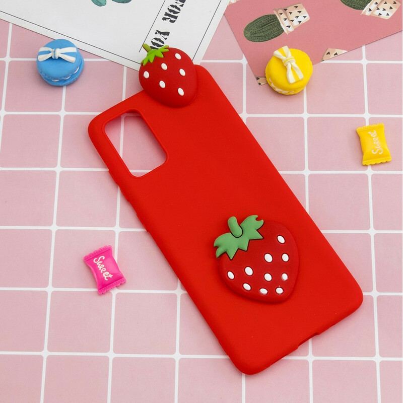 Cover Samsung Galaxy A41 3d Jordbær