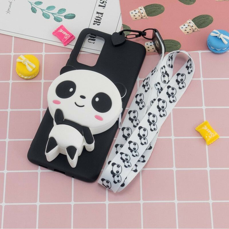 Cover Samsung Galaxy A41 3d Panda Med Karabinhage