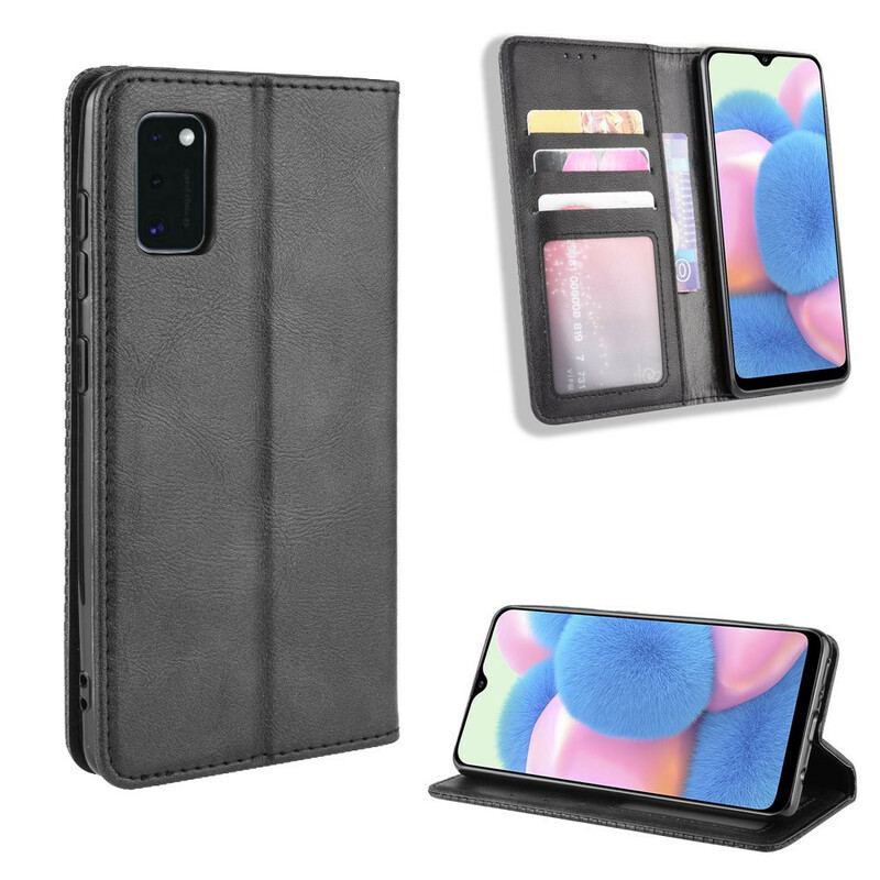 Cover Samsung Galaxy A41 Flip Cover Stiliseret Vintage Lædereffekt