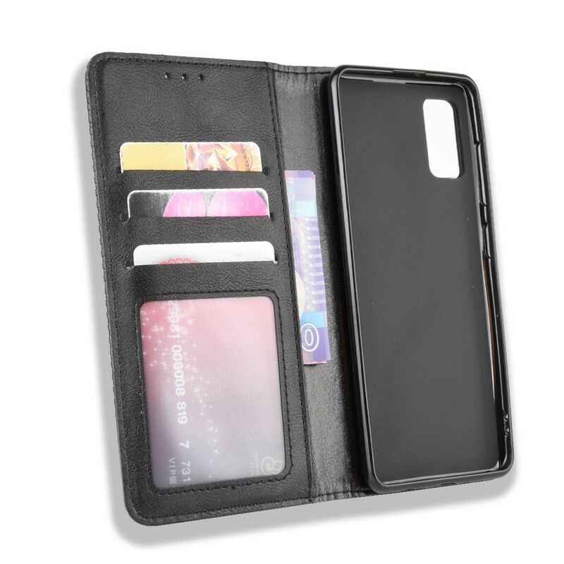 Cover Samsung Galaxy A41 Flip Cover Stiliseret Vintage Lædereffekt