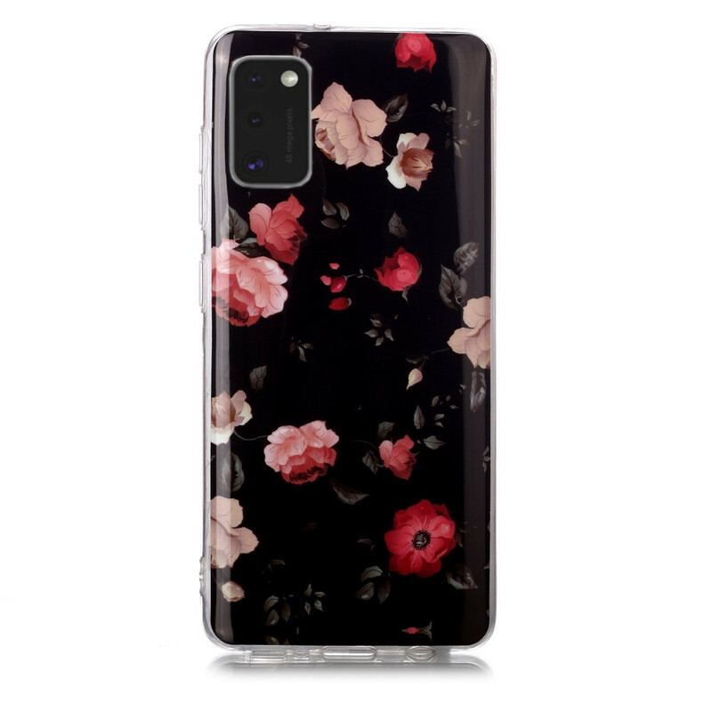 Cover Samsung Galaxy A41 Fluorescerende Blomsterserie